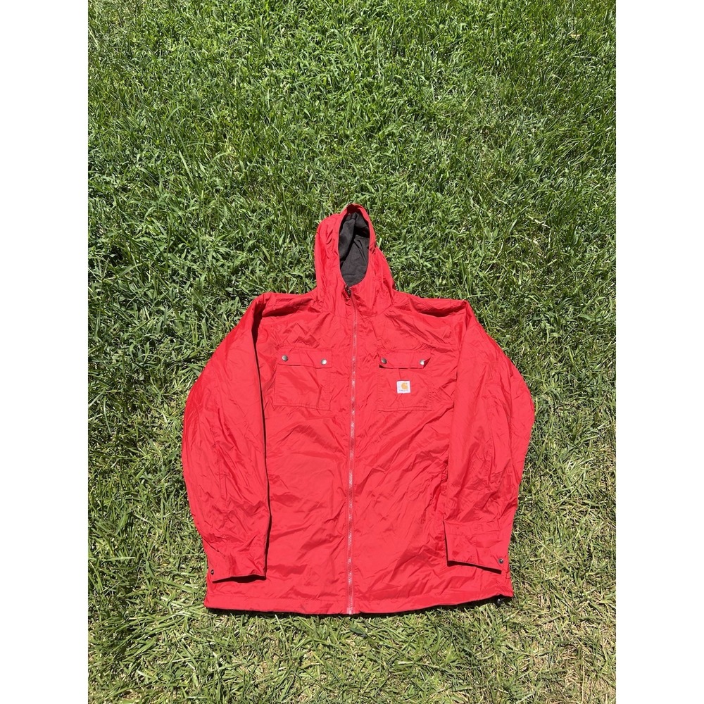 Carhartt Rockford Rain Defender Jacket Mens XL Red Coat Hooded Work 100247 476